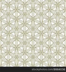 Japanese  Kumiko pattern in golden with thin lines.. Traditional Japanese ornament Kumiko.Golden color lines.