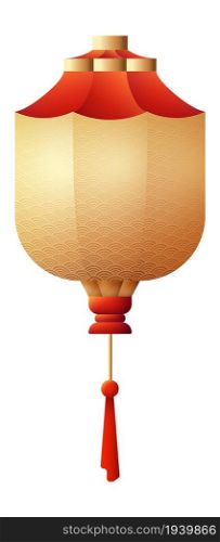 Japanese lantern. Red paper hanging chinatown lamp isolated on white background. Japanese lantern. Red paper hanging chinatown lamp