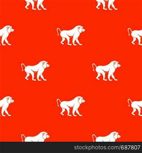Japanese macaque pattern repeat seamless in orange color for any design. Vector geometric illustration. Japanese macaque pattern seamless
