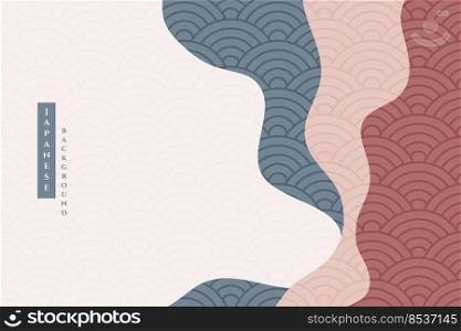 japanese pattern and wave background