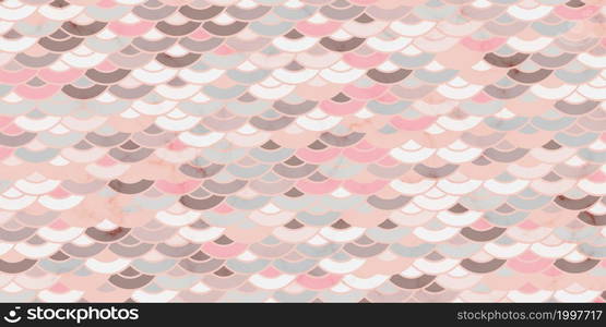 Japanese pattern circle overlapping. Luxury pastel pink background with marble texture