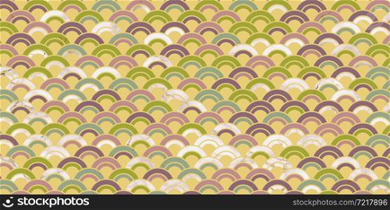 Japanese pattern traditional background with circle wave overlapping and marble texture
