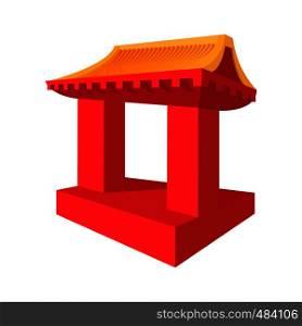 Japanese roof cartoon icon. Traditional asian architecture on a white background. Japanese roof cartoon icon