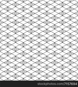 Japanese seamless geometric pattern .Black and white silhouette lines.For design template,textile,fabric,wrapping paper,laser cutting and engraving.Thick lines.. Seamless traditional Japanese geometric ornament .Black and white.