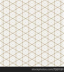 Japanese seamless geometric pattern .Brown lines.For design template,textile,fabric,wrapping paper,laser cutting and engraving.Two-leveled pattern.. Seamless geometric pattern based on japanese ornament kumiko .