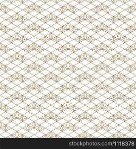 Japanese seamless geometric pattern .Gold silhouette lines.For design template,textile,fabric,wrapping paper,laser cutting and engraving.Average thickness lines.Diagonal grid.. Seamless geometric pattern based on japanese ornament kumiko .