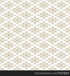 Japanese seamless geometric pattern .Gold silhouette lines.For design template,textile,fabric,wrapping paper,laser cutting and engraving.Thick lines.. Seamless geometric pattern based on japanese ornament kumiko .
