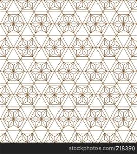 Japanese seamless geometric pattern .Gold silhouette lines.For design template,textile,fabric,wrapping paper,laser cutting and engraving.A variant of fine lines.. Seamless geometric pattern based on japanese ornament kumiko .