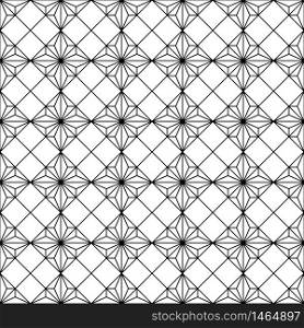 Japanese seamless geometric woodwork pattern .Black and white silhouette with average lines.For wrapping,fabric,textile,disign template,laser cutting.. Seamless traditional Japanese geometric ornament .Black and white.