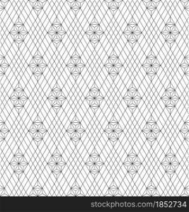 Japanese seamless Kumiko pattern in black and white.Fine lines.. Seamless traditional Japanese ornament Kumiko.Black color lines.