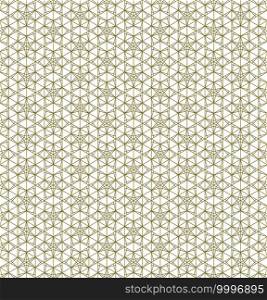 Japanese seamless Kumiko pattern in golden with thin lines.. Seamless traditional Japanese ornament Kumiko.Golden color lines.