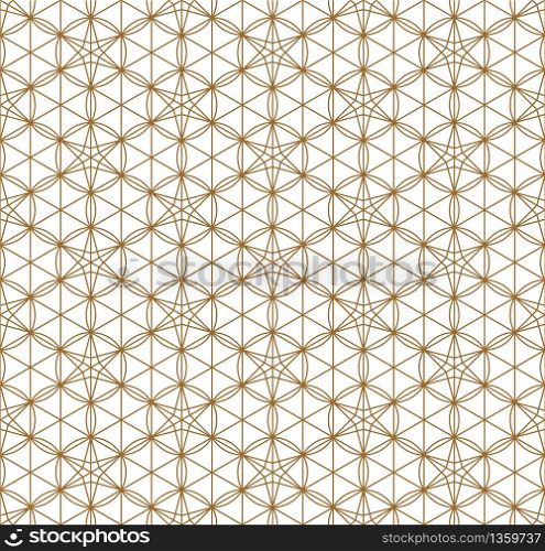 Japanese seamless pattern.For template,fabric,textile,wrapping paper,laser cutting and engraving. Background vector.Average thickness lines.Hexagon grid.. Seamless japanese pattern.For shoji screens.Kumiko woodwork ornament.