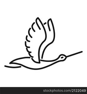 Japanese stork icon outline vector. Fly bird. Cute stork. Japanese stork icon outline vector. Fly bird