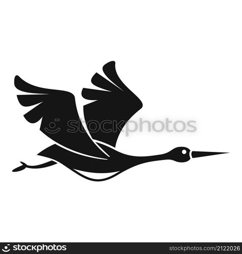 Japanese stork icon simple vector. Fly bird. Cute stork. Japanese stork icon simple vector. Fly bird