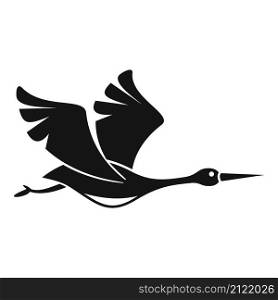 Japanese stork icon simple vector. Fly bird. Cute stork. Japanese stork icon simple vector. Fly bird