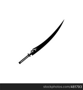 Japanese sword black simple icon isolated on white background. Japanese sword black simple icon