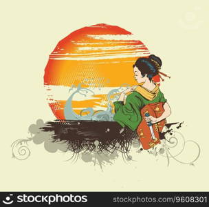 Japanese t-shirt design Royalty Free Vector Image