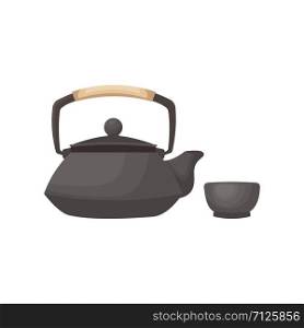 Japanese tea ceremony. Teapot and a mug.