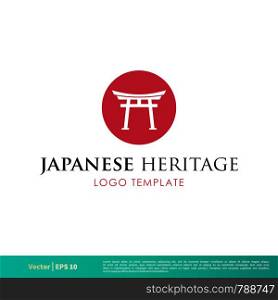 Japanese Torii Gate Vector Icon Logo Template Illustration Design. Vector EPS 10.