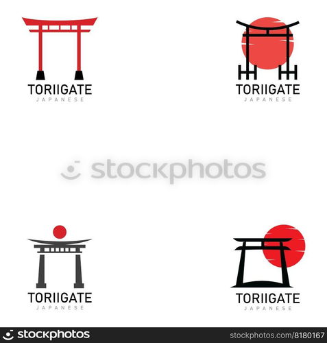 japanese torii gates logo and symbol design icon