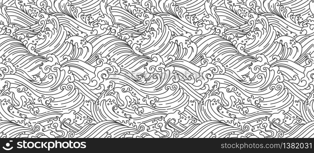Japanese traditional seamless background with golden line