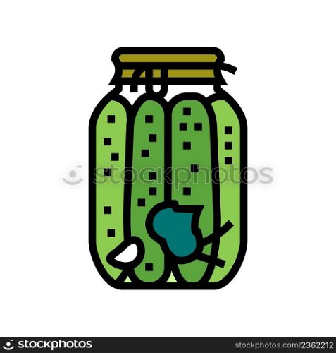 jar cucumber color icon vector. jar cucumber sign. isolated symbol illustration. jar cucumber color icon vector illustration