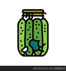 jar cucumber color icon vector. jar cucumber sign. isolated symbol illustration. jar cucumber color icon vector illustration