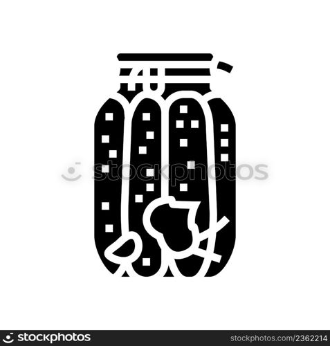 jar cucumber glyph icon vector. jar cucumber sign. isolated contour symbol black illustration. jar cucumber glyph icon vector illustration