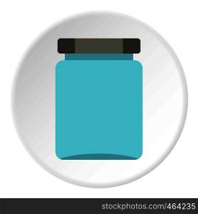 Jar icon in flat circle isolated vector illustration for web. Jar icon circle