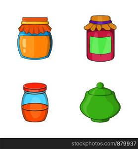 Jar icon set. Cartoon set of jar vector icons for web design isolated on white background. Jar icon set, cartoon style