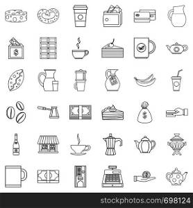 Jar icons set. Outline style of 36 jar vector icons for web isolated on white background. Jar icons set, outline style