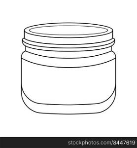 Jar of cream or serum cosmetic empty. Simple linear icon of facial skin cosmetics