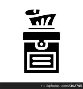 jar of napkins glyph icon vector. jar of napkins sign. isolated contour symbol black illustration. jar of napkins glyph icon vector illustration