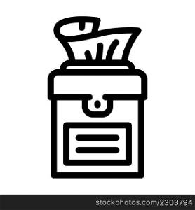 jar of napkins line icon vector. jar of napkins sign. isolated contour symbol black illustration. jar of napkins line icon vector illustration