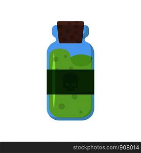 jar of poison label with skull, vector illustration. jar of poison label with skull, vector