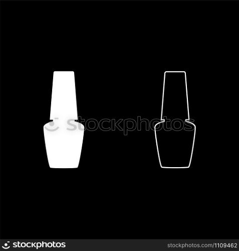 Jar with nail polish for manicure Bottle silhouette Hand hygiene Manicure concept Varnish icon outline set white color vector illustration flat style simple image