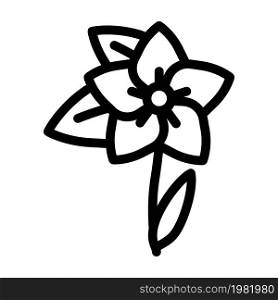 jasmine flower line icon vector. jasmine flower sign. isolated contour symbol black illustration. jasmine flower line icon vector illustration