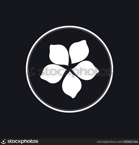 jasmine flower logo and symbol on black background