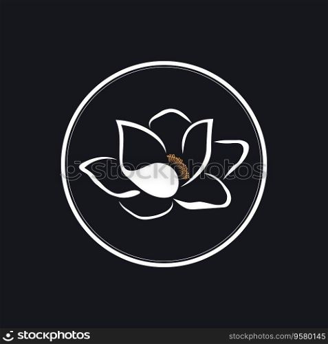 jasmine flower logo and symbol on black background