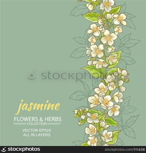 jasmine vector background. jasmine flowers vector pattern on color background