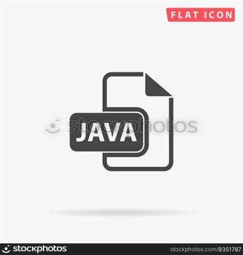 JAVA development file format. Simple flat black symbol. Vector illustration pictogram