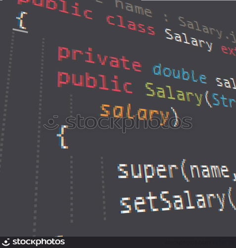 Java programing code on dark background
