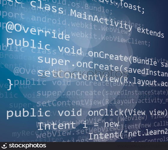 Java programing code on dark background