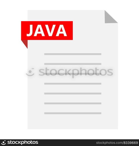 Java Source Code file icon. java extension file sign. flat style.
