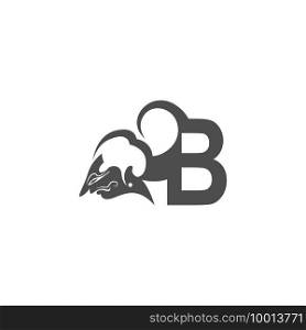 Javanese puppet icon with letter logo design vector