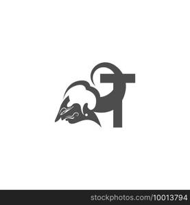 Javanese puppet icon with letter logo design vector