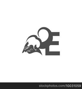 Javanese puppet icon with letter logo design vector