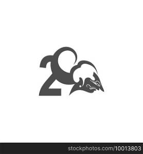 Javanese puppet icon with number logo design vector
