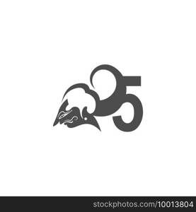 Javanese puppet icon with number logo design vector