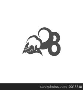 Javanese puppet icon with number logo design vector